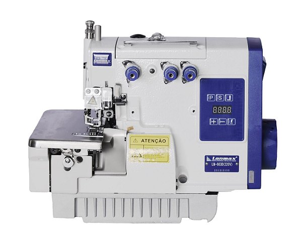 Máquina Overloque Direct Drive Lanmax LM-663D - 110V com pés e mesa montados