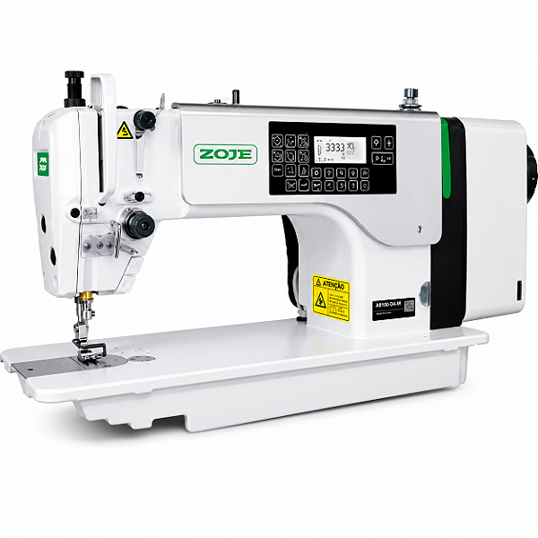 Máquina Reta Eletrônica Zoje A8100-D4-W com Carter Blindado 220V + Kit de Calcadores e Tesoura de Brinde