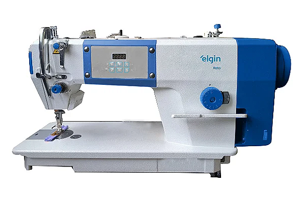 MAQUINA RETA DIRECT DRIVE ELGIN COM CORTE LINHA MODELO RT 1047 COM KIT DE CALCADORES E TESOURA JACK DE BRINDE