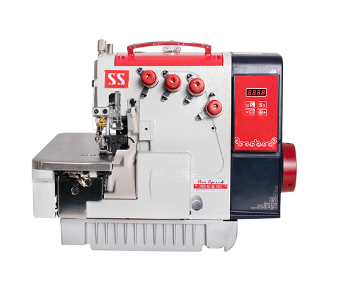 MAQUINA OVERLOQUE PONTO CADEIA MOTOR DIRECT DRIVE SUN SPECIAL SS65D-4-ST - 220 V COM PÉS E MESA MONTADOS