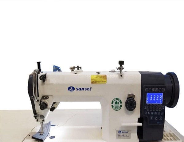 Maquina Reta Eletronica Lançadeira Grande Sansei SA-202E-TD4 -220 vlts COM KIT DE CALCADORES