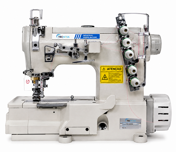 Máquina Galoneira Tecnova TN-500D 3 Agulhas 5 Fios Direct Drive 220V Completa e Montada