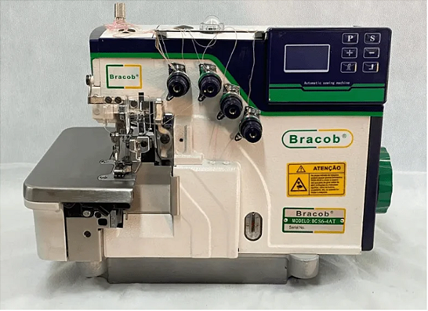 MAQUINA OVERLOQUE 2 AGULHAS PONTO CADEIA BRACOB BC S6 AT COM 8000 PPM - 220 V COM PÉS E MESA DESMONTADOS