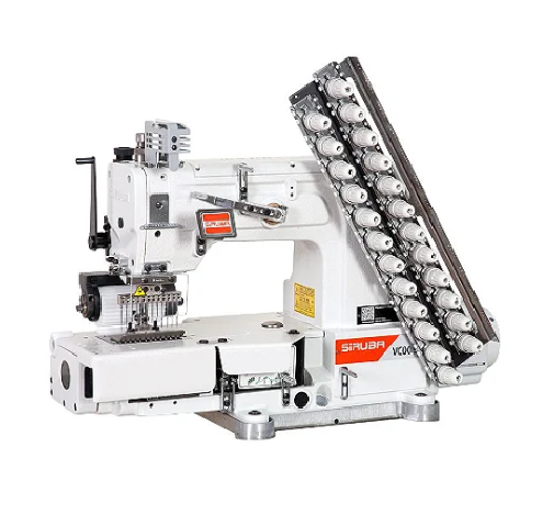 Máquina Elastiqueira Siruba 12 agulhas Siruba VC008B-12064P/DVH1-1 Direct Drive - 220 V COM PÉS E MESA MONTADOS