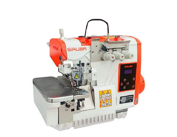 Maquina Overlock 3 fios Siruba com Arremate Motor Direct Drive 537Qe-504M-7-04-BK - 220 V + KIT PREMIUM E CADEIRA PARA COSTUREIRA