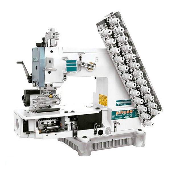 MAQUINA 12 AGULHAS PONTO CORRENTE COM CATRACA CILINDRICA SIRUBA VC008-12064P MOTOR DIRECT DRIVE - 220 V