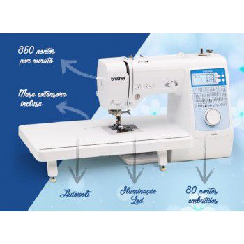MÁQUINA DE COSTURA BROTHER NS80 TLDV PARA QUILT E PATCHWORK IDEAL PARA COSTURA PESADA