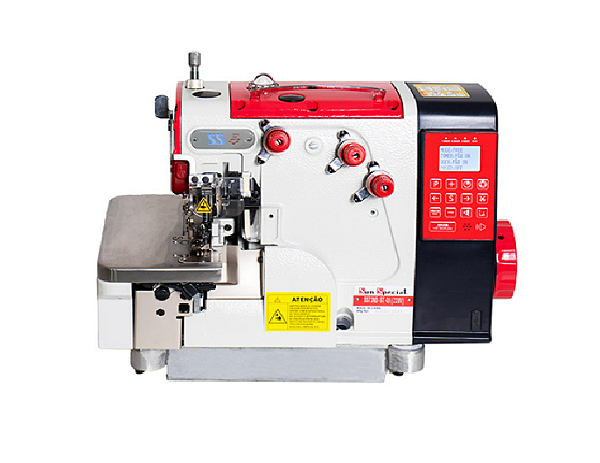 Máquina Overlock Eletrônica Industrial Sun Special - SS73ND-ST-QI - 220 V COM PÉS E MESA MONTADOS
