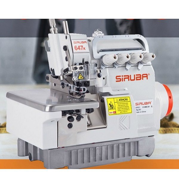 MAQUINA OVERLOQUE PONTO CADEIA DIRECT DRIVE COM CORTADOR DE CORRENTINHA SIRUBA 637KP-504M2-04-VT - 220 V