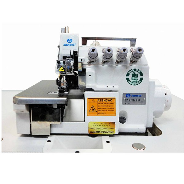 Maquina Overloque 2 Agulhas Sansei Ponto Cadeia SA-M798D-4-24 BK - 110 VLTS