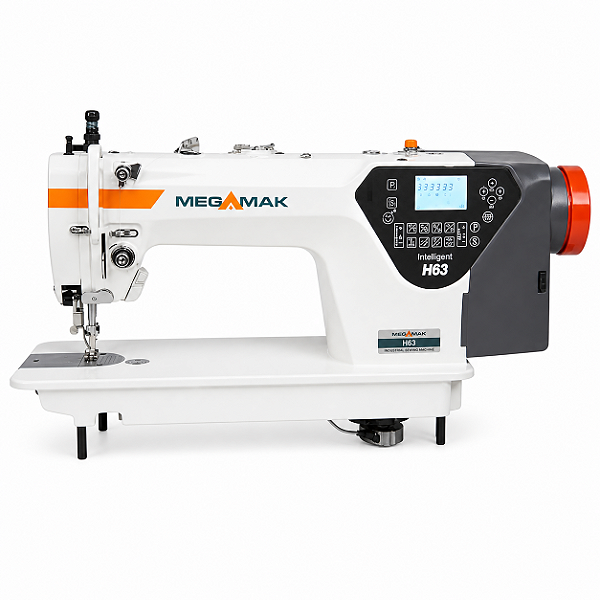 Máquina de Costura Industrial Transporte Duplo Eletrônica com Motor de Passo Megamak H63 220V + Kit Premium e Cadeira para Costureira