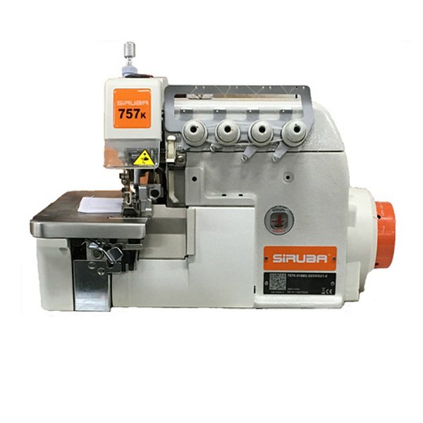 MAQUINA INTERLOQUE LEVE MOTOR DIRECT DRIVE SIRUBA 757K-516M-35 - 220 V COM PÉS E MESA MONTADOS