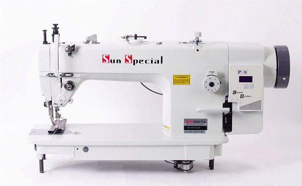 MAQUINA DE COSTURA TRANSPORTE DUPLO DENTE E CALCADOR BOBINA GRANDE SUNSPECIAL SSTC0303D-TY - 220 V
