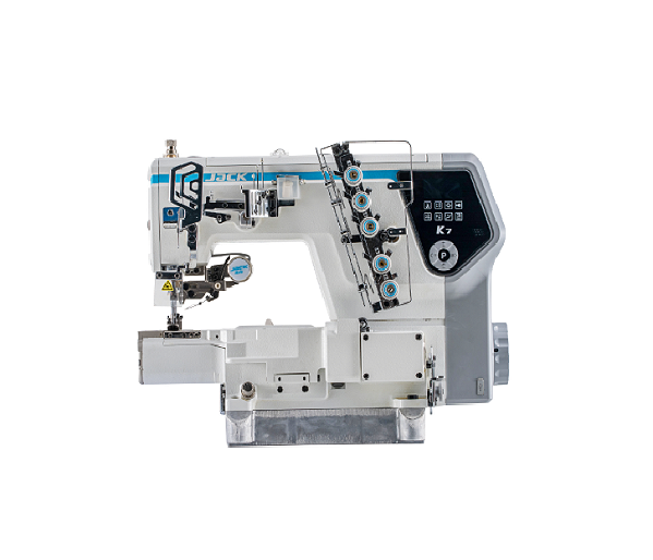 MAQUINA GALONEIRA CILINDRICA ELETRONICA JACK K7-UT COM INTELIGENCIA ARTIFICIAL - 220 V COMPLETA COM PÉS E MESA MONTADOS