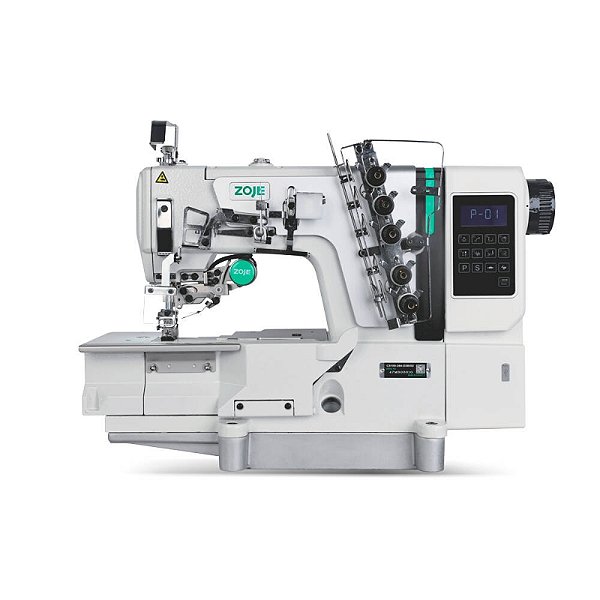 Maquina Galoneira Eletronica Elétrica com Corte de Linha Step Motor e Sistema de Acionamento Elétrico Zoje C5100-364-1-D3B - 220 V COM PÉS E MESA MONTADOS