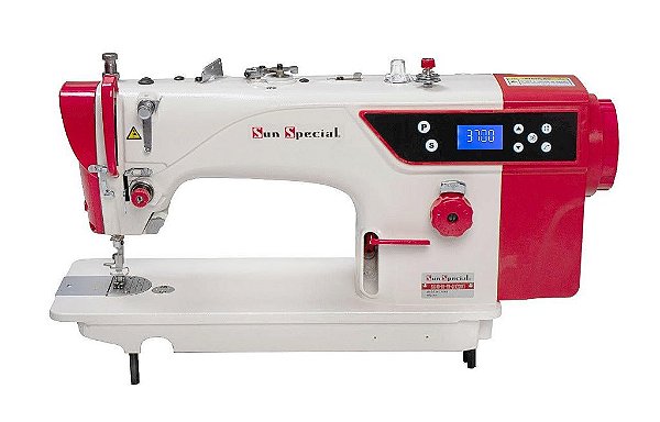 MAQUINA RETA DIRECT DRIVE COM CORTE DE LINHA SUN SPECIAL SS18-DI-PR - 220 V COM PÉS E MESA DESMONTADOS