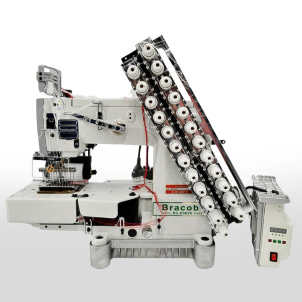 MAQUINA PONTO CORRENTE 12 AGULHAS COM CATRACA DIRECT DRIVE BRACOB BC 008VC 12064P AT - 220 V COM PÉS E MESA DESMONTADOS