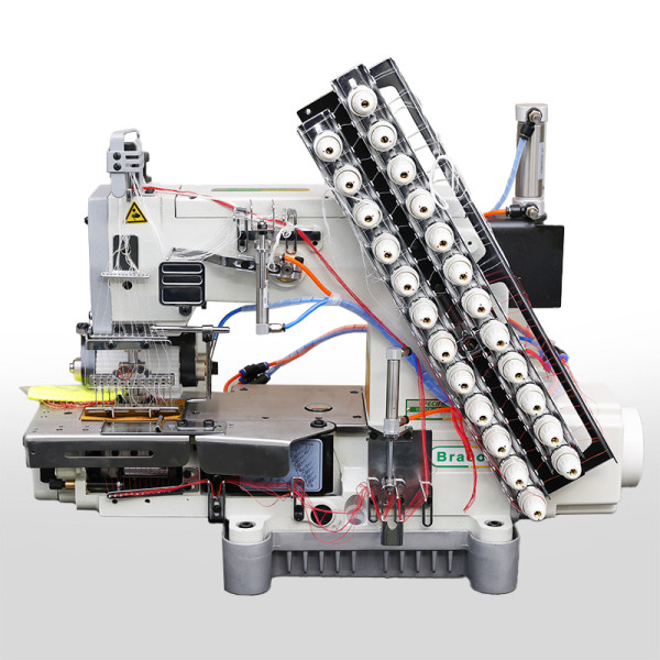 MAQUINA 12 AGULHAS COM CATRACA ELETRONICA BRACOB BC 008-12064 P/UT - 220 V COM PÉS E MESA MONTADOS