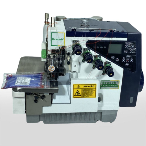 MAQUINA INTERLOQUE ELETRONICA BRACOB S4-5 AT EUT - 220 V COM PÉS E MESA MONTADOS