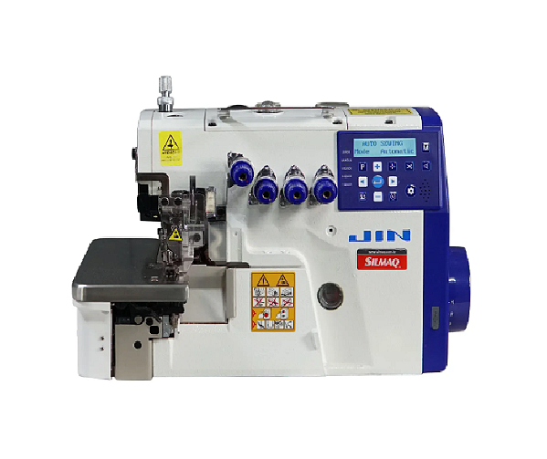 MAQUINA INTERLOQUE ELETRONICA BITOLA MEDIA JIN JUKI M1-534-SF 220 V COM PÉS E MESA MONTADOS