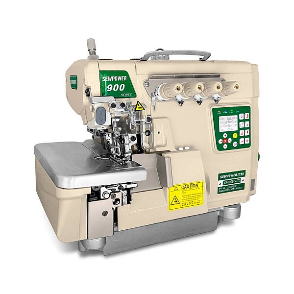 Maquina Interloque Eletrônica Média SewPower SP-900S-5UTD - 220 V COM PÉS E MESA MONTADOS