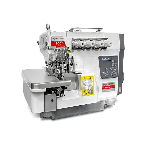 Maquina Interloque Eletrônica Média com Motor de Passo SuperNova SX-900S-5 - 220 V COM PÉS E MESA MONTADOS