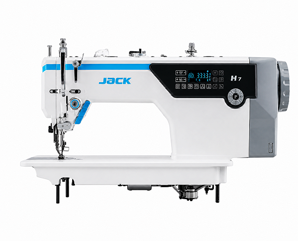 Máquina de Costura Industrial Transporte Duplo Eletrônica Motor de Passo com Pontos Decorativos Retos Jack H7 220V