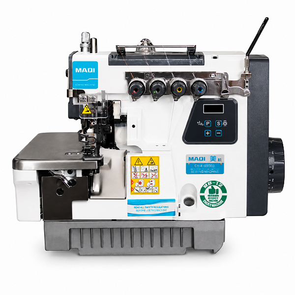 Máquina Overloque 2 Agulhas Ponto Cadeia com Embutidor de Correntinha Maqi C1-4-24 BK 110V com Pés e Mesa Desmontados