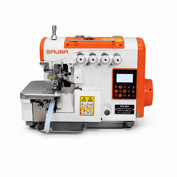 Máquina Overloque Ponto Cadeia Eletrônica Siruba 547QE-514M-3-24-ECB 220V + Kit Premium Carbon e Cadeira para Costureira
