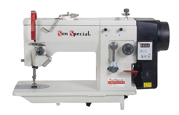 MÁQUINA ZIG ZAG 02 PONTOS SUN SPECIAL SEMI INDUSTRIAL - SS20U53D-PR-QI-110 V COM PÉS E MESA DESMONTADOS