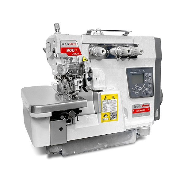 Maquina Overloque Eletrônica com Motor de Passo SuperNova SX-900S-3 - 220 V + KIT PREMIUM CARBON E CADEIRA PARA COSTUREIRA