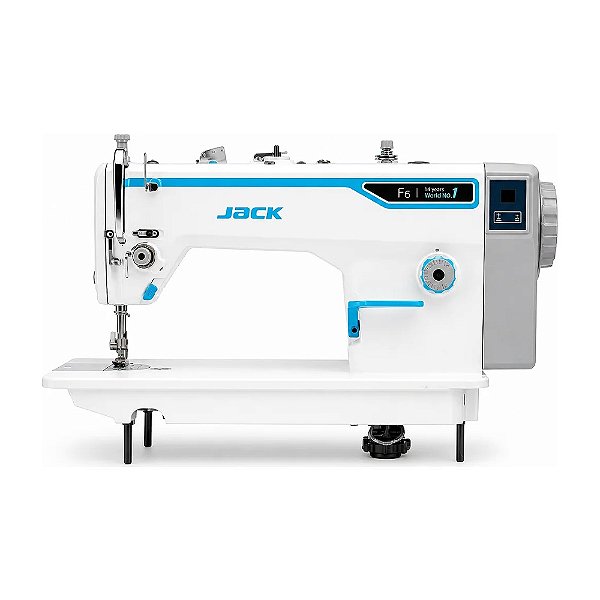 Máquina Reta Industrial Jack F6 Motor Direct Drive 220V com Pés e Mesa Desmontados
