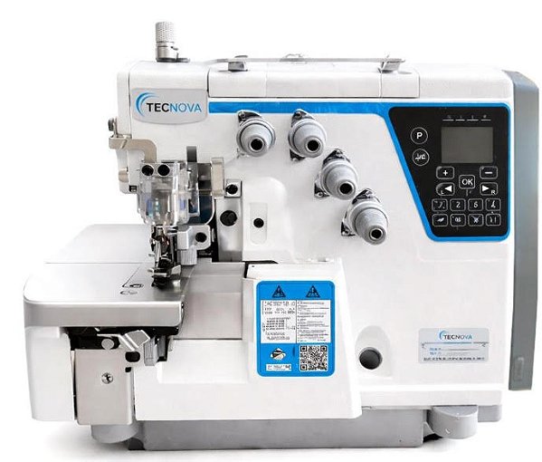 MAQUINA OVERLOQUE ELETRONICA TECHOOK 2 AGULHAS 4 FIOS PONTO CADEIA TN-EX-4E/UT 220 V COM PÉS E MESA MONTADOS