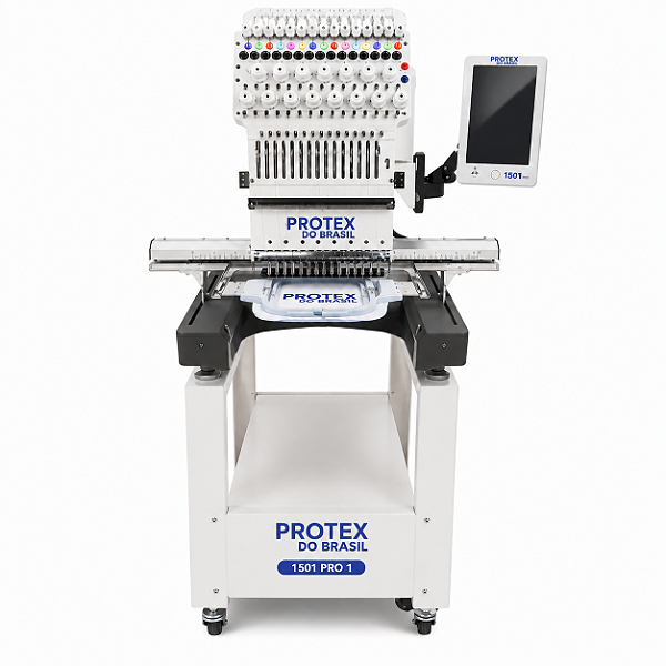 Máquina de Bordado Industrial Protex 1501 PRO 1 Cabeça 15 Agulhas Profissional