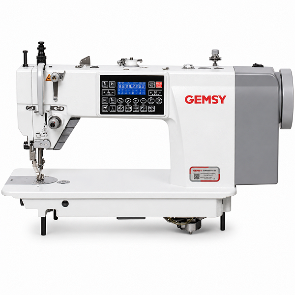 Máquina Reta Eletrônica Gemsy GEM0303ES-HM 220V Transporte Duplo 10mm com Pés e Mesa Desmontados
