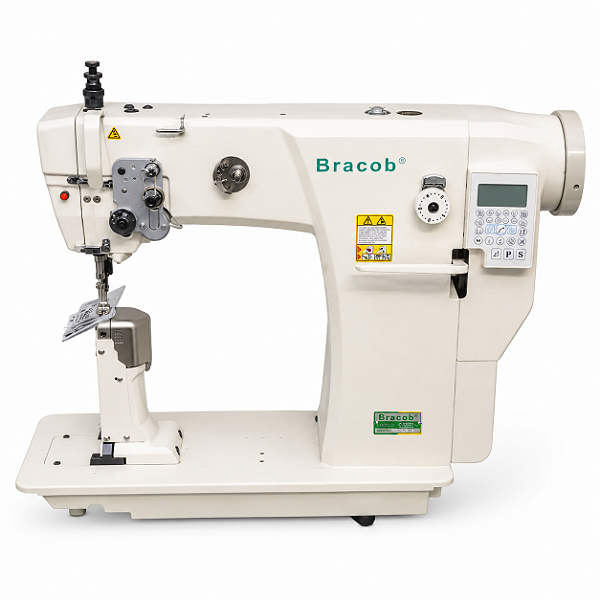 MÁQUINA DE COLUNA TRANSPORTE DUPLO BRACOB BC 5816 AT EUT 220V DIRECT DRIVE + PÉS E MESA DESMONTADOS