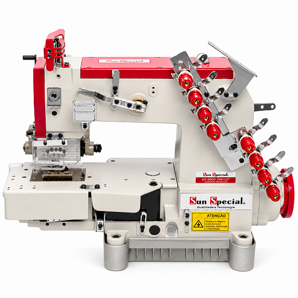 Máquina Elastiqueira SUN SPECIAL SSTC118 4 Agulhas 8 Fios Direct Drive 220V + Kit Premium + Tesoura Elétrica + Cadeira