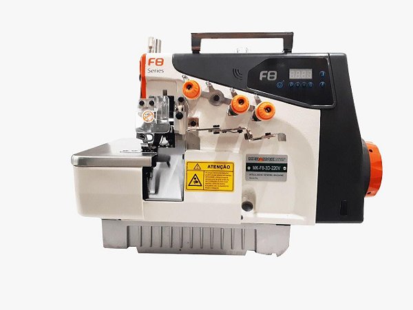 MAQUINA OVERLOQUE 1 AGULHA MOTOR DIRECT DRIVE MEGAMAK F8-3D - 220 V COM PÉS E MESA MONTADOS