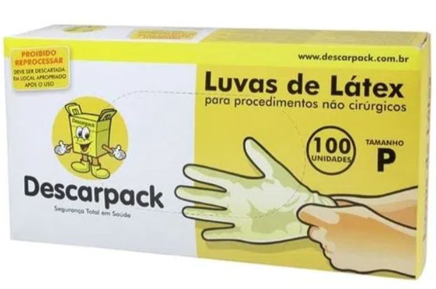 Luva Látex Descarpack - caixa com 100 unidades
