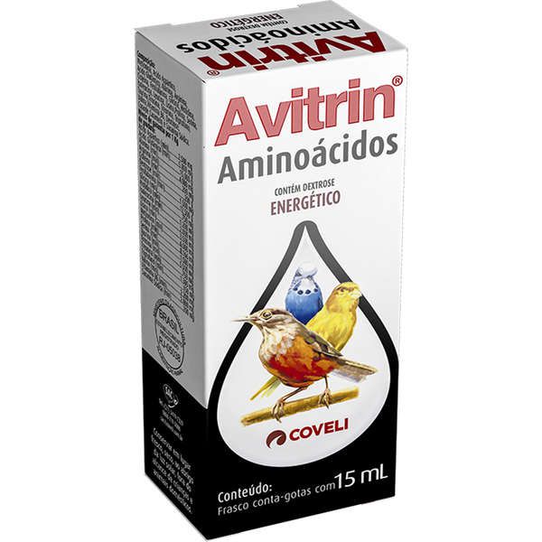 Avitrin Suplemento Vitamínico Aminoácidos para Pássaros 15ml