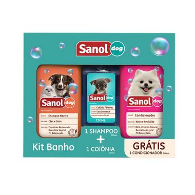 Kit Sanol Dog de Shampoo, Colônia e Condicionador