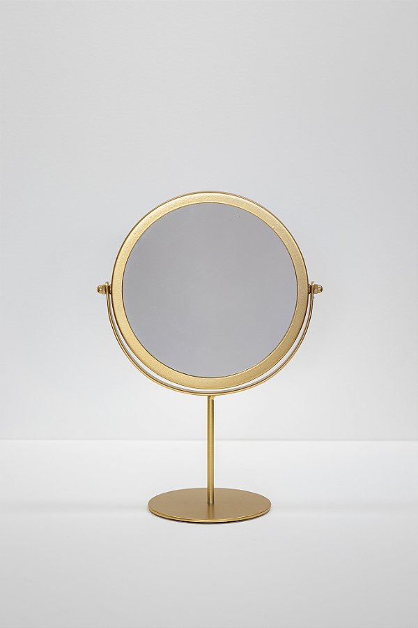 espelho de mesa dourado alto