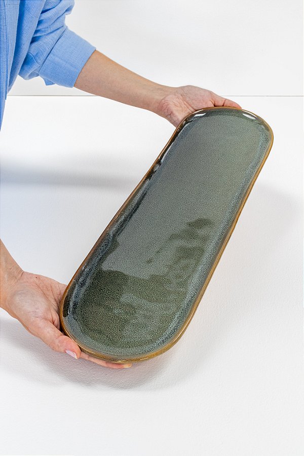 bandeja decorativa em cerâmica