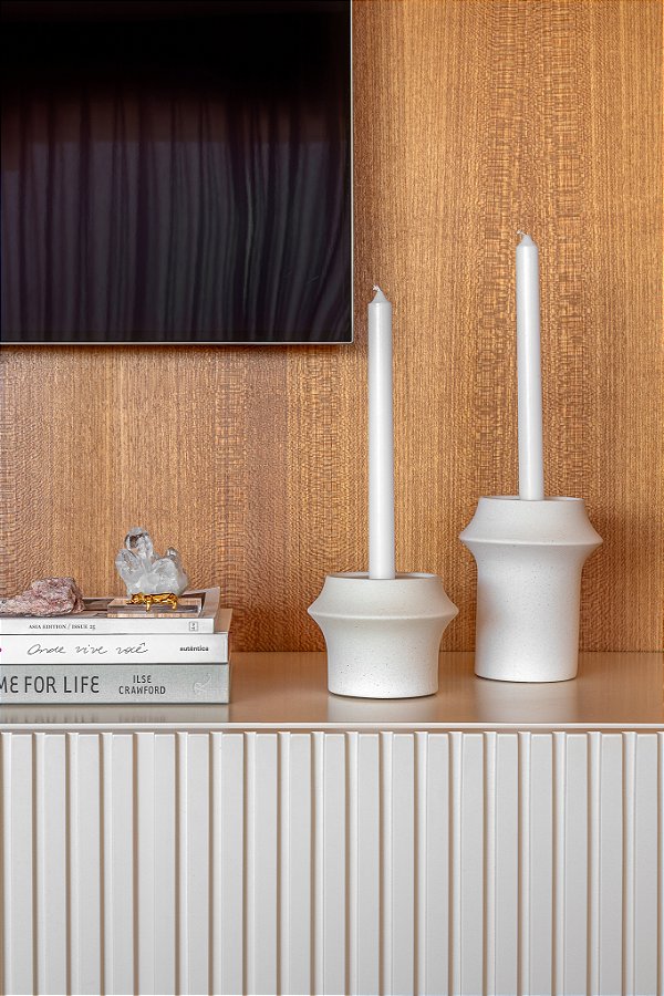 kit de castiçais em cerâmica