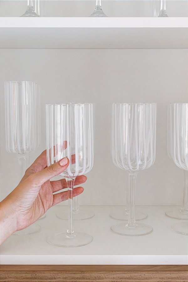 taça de vidro listrada oyoy