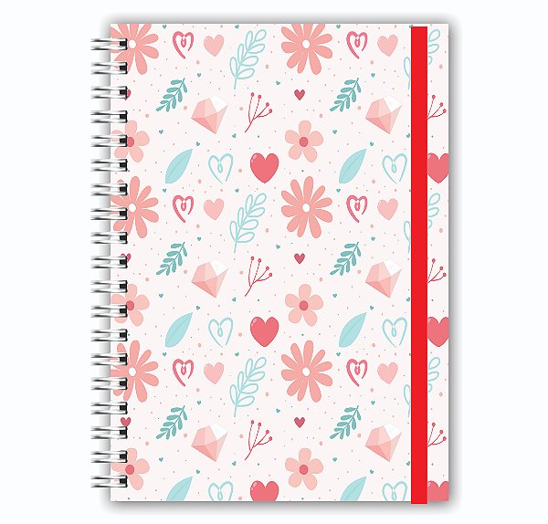 Planner Permanente: Flores Vermelho