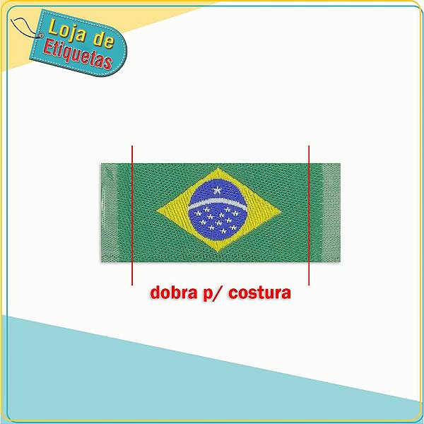 Bandeira do Brasil com dobra lateral p/ costura - 100 peças - Copa do Mundo