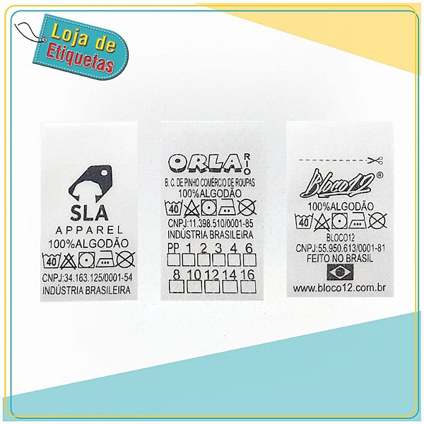 Etiqueta em TNT Personalizada – 1.000 unid – Corte Individual – Impressão Preto