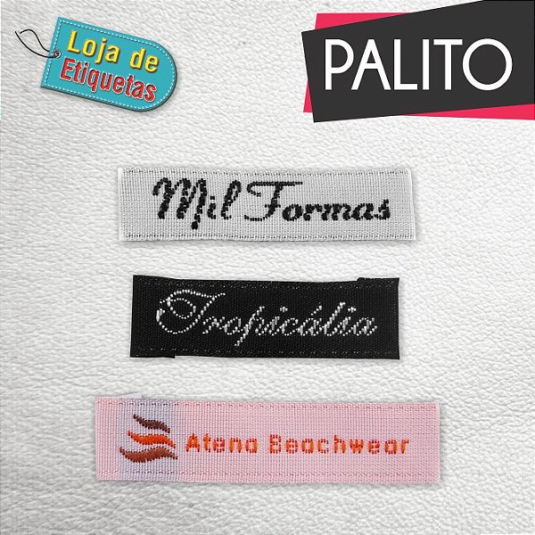 Etiqueta Bordada Palito - Tafetá
