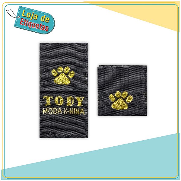 Etiqueta bordada Bandeirinha - Lurex (Fio Brilhante) Tafetá